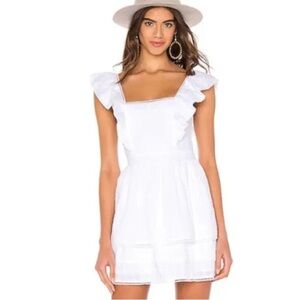 MAJORELLE White Ruffle Mini Dress